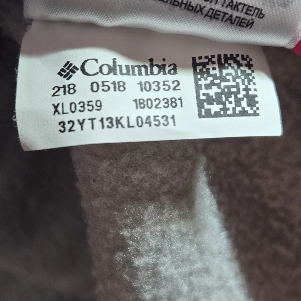 Columbia Fleece Women's Large Pullover 1/4 Snap V Neck Gray Pink